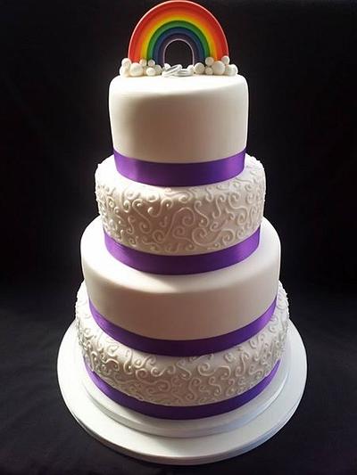 Rainbow wedding cake - Cake by Sweet Designs by Jo
