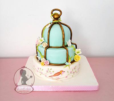 Vintage Bird Cage cake  - Cake by Sweetcakes