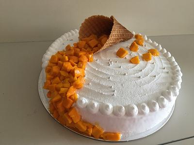 Stylish #mangocake# - Cake by Cakes & Chocolates 