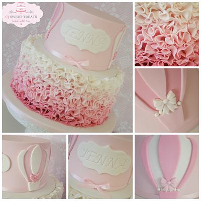 Pink Ruffles & Hot Air Balloons - Cake by cjsweettreats