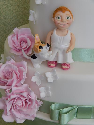 Little bridesmaid and dog - Cake by Elizabeth Miles Cake Design
