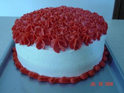 Red & White Cake - Cake by Michelle