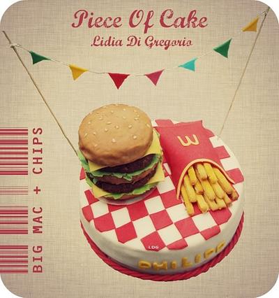 Big mac + chips  - Cake by Piece of cake by Lidia Di Gregorio (Italian cakes)