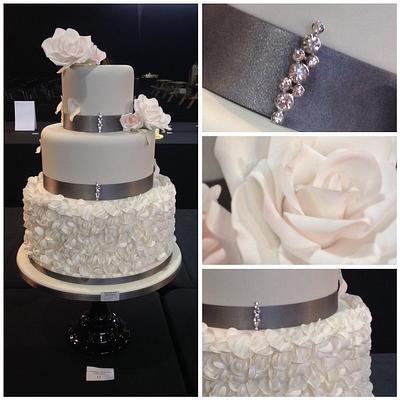 Elegant Grey & White Wedding Cake - Cake by Tilly Scrumptious