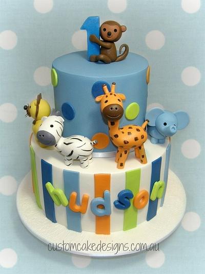 Animal 1st Birthday Cake - Cake by Custom Cake Designs