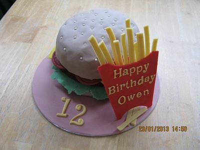 Cheeseburger & fries anyone? - Cake by trishstreats