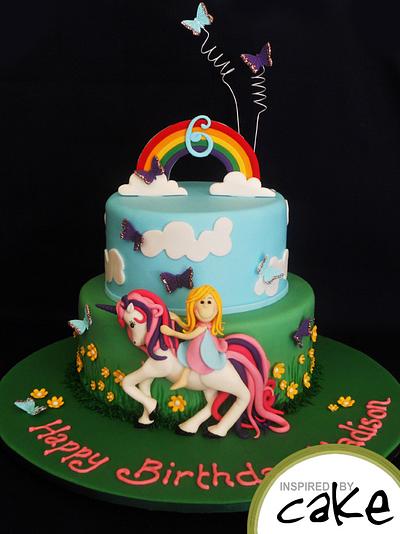 Butterflies, Unicorn and a Rainbow - Cake by Inspired by Cake - Vanessa