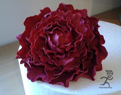 Large Peony Flower made using homemade $2 cutters with tutorial for cutters & flower - Cake by Ciccio 