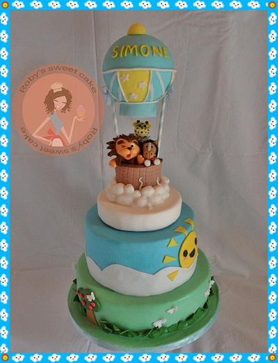 Hot air balloon animals baby cake - Cake by Roby's Sweet Cakes