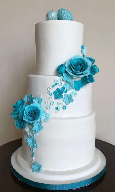 Turquoise wedding cake - Cake by Fondant Fantasies of Malvern