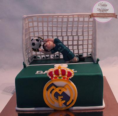Tarta fondant de portero de futbol.- Fondant cake soccer goalkeeper - Cake by Machus sweetmeats