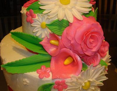 Hot Pink Wedding - Cake by Monsi Torres