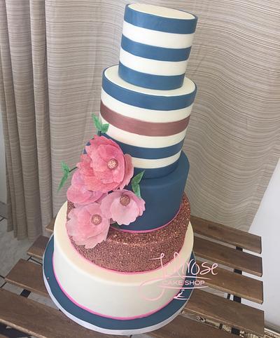 Striped Wedding Cake - Cake by Jolirose Cake Shop