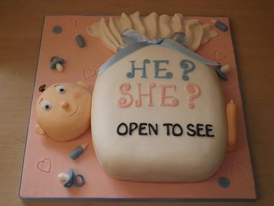 he or she? what will it be! - Cake by SugarMagicCakes (Christine)