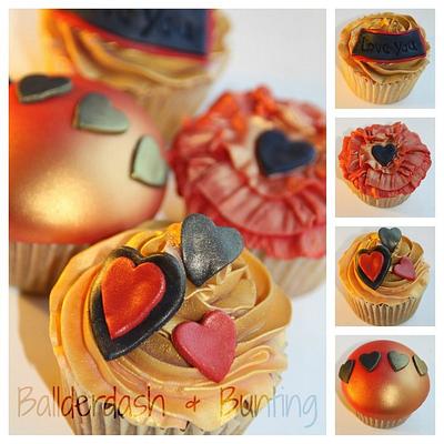 Red, black and gold valentine collection - Cake by Ballderdash & Bunting
