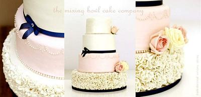 Blush pink & Navy - Cake by The Mixing Bowl Cake Company 