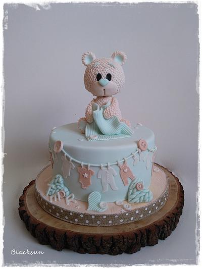 Christening teddy bear  - Cake by Zuzana Kmecova