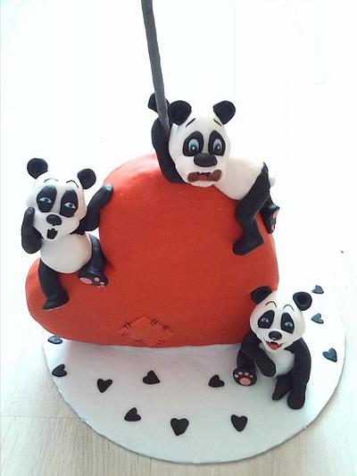 panda valentine cake - Cake by Petra