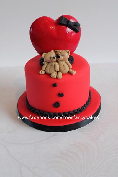 Little valentines bears  - Cake by Zoe's Fancy Cakes