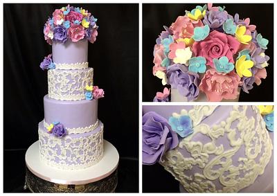 Lace wedding cake - Cake by gizangel