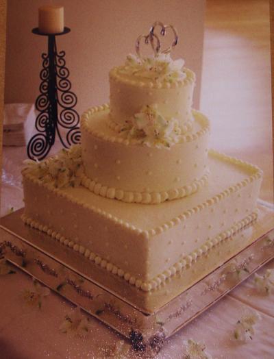 3-tier buttercream wedding cake - Cake by Nancys Fancys Cakes & Catering (Nancy Goolsby)