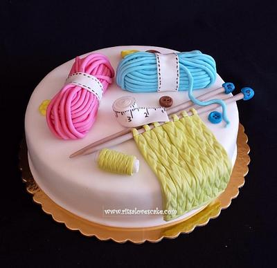 Knitting cake - Cake by Ritsa Demetriadou
