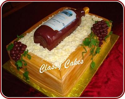 Wine Bottle and Crate - Cake by Classy Cakes By Diane
