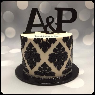 Damask on Buttercream  - Cake by Cakes & Crafts by Kass 