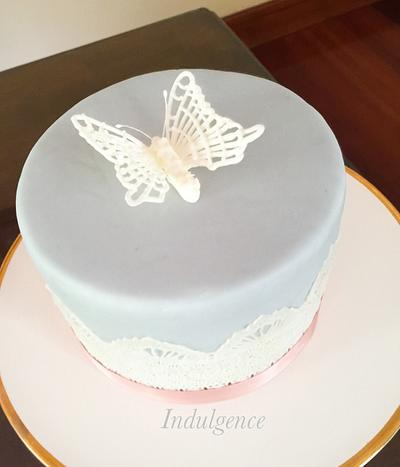 Lace and Butterfly - Cake by Indulgence 