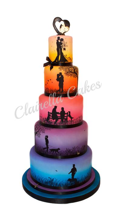 "Love Story" Wedding Cake  - Cake by Clairella Cakes 