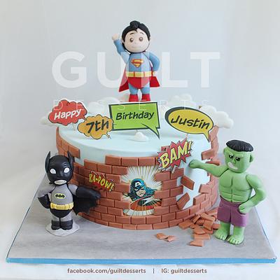 Cute Superheroes! - Cake by Guilt Desserts
