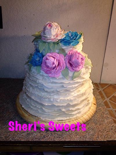 Ruffles and Peonies - Cake by Sheri Hicks