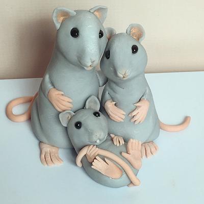 Caketopper mouse family  - Cake by Brigittes Tortendesign
