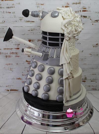Dalek half and half wedding cake - Cake by Amelia Rose Cake Studio