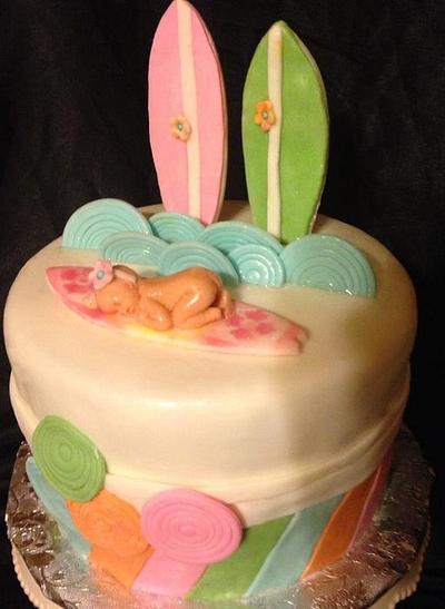 Surfer Girl Baby Shower Cake - Cake by beth78148