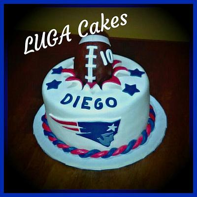 New England Patriots exploding cake - Cake by Luga Cakes