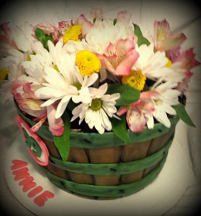 Bushel Basket of Flowers. - Cake by Angel Rushing