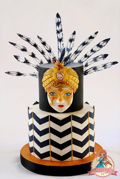 Venetian Mask In African Style - Cake by SweetLin