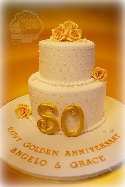 50th Golden Wedding Anniversary Cake - Cake by Loren Ebert