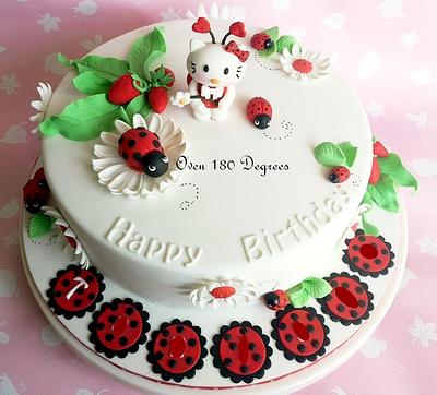 Hello Kitty dressed up as Lady Bug !!!  - Cake by Oven 180 Degrees