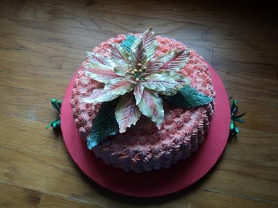 Christmas Cheesecake with poinsettia - Cake by Goreti