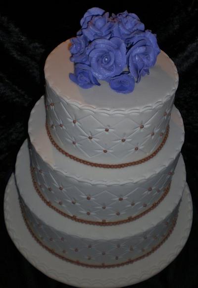 Purple/Brown and Ivory  - Cake by Sugarart Cakes