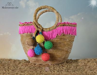 Beach basket bag Cake - Cake by Eva Salazar 