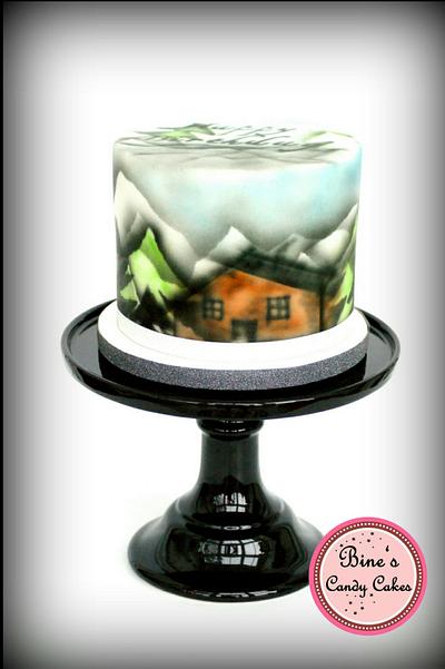 rustic mountain view - Cake by Bine's Candy Cakes