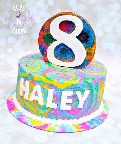 Tie dye buttercream cake - Cake by Cups-N-Cakes 