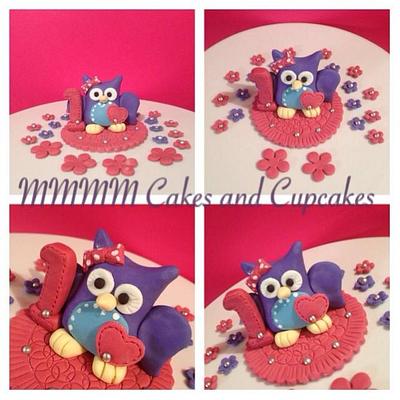 owl and flowers topper - Cake by Mmmm cakes and cupcakes