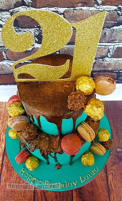 Laura - Chocolate and gold drip cake - Cake by Niamh Geraghty, Perfectionist Confectionist