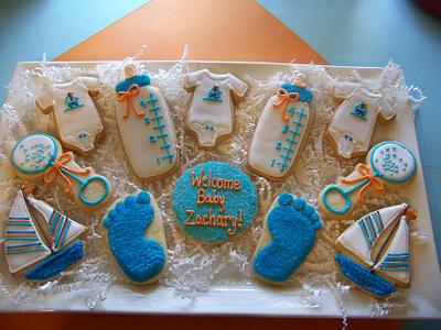 Welcome Baby - Boy - Cake by Kathy Kmonk