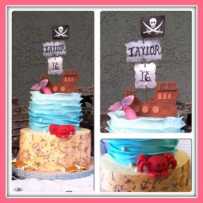 Pirate & Mermaid Sweet 16 Birthday - Cake by colie