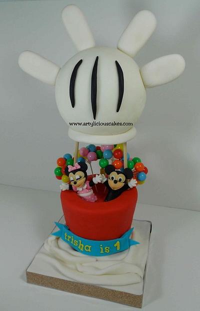 Mickey & Minnie Air Balloon Cake - Cake by iriene wang